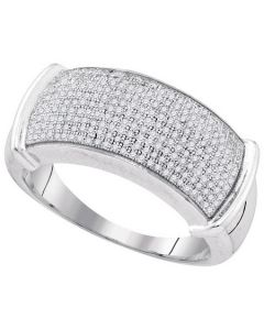 Mens Diamond Ring 0.55CT-DIA MICRO-PAVE RING 925 925-Sterling