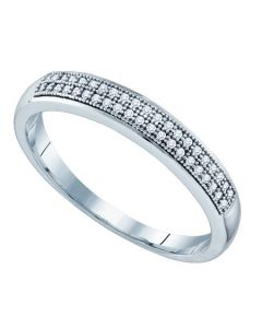 Mens Diamond Ring 0.15CTW DIAMOND  MICRO PAVE MENS BAND 10KT White Gold