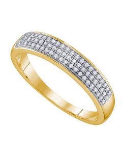 Mens Diamond Ring 0.20CTW DIAMOND MICRO PAVE MENS BAND 10KT Yellow Gold