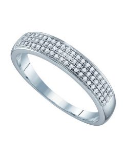 Mens Diamond Ring 0.20CTW DIAMOND  MICRO PAVE MENS BAND 10KT White Gold