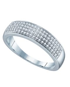 Mens Diamond Ring 0.25CTW DIAMOND  MICRO PAVE BAND 10KT White Gold