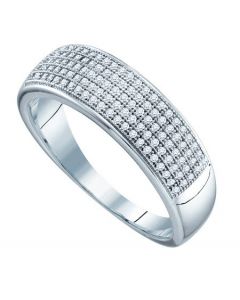 Mens Diamond Ring 0.33CTW DIAMOND  MICRO PAVE MENS BAND 10KT White Gold