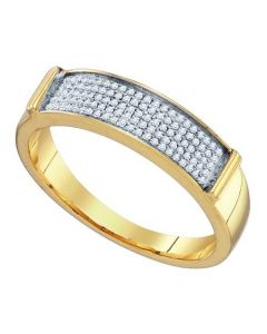 Mens Diamond Ring 0.23CTW DIAMOND  MICRO PAVE MENS BAND 10KT Yellow Gold