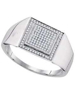 Mens Diamond Ring 0.26CT-DIA MICRO-PAVE MENS RING 925 925-Sterling
