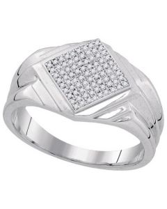 Mens Diamond Ring 0.20CT-DIA MICRO-PAVE MENS BAND 925 925-Sterling