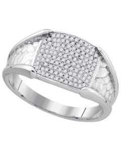 Mens Diamond Ring 0.33CT-DIA MICRO-PAVE MENS BAND 925 925-Sterling