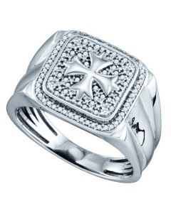 Mens Diamond Ring 0.22CTW DIAMOND MICRO PAVE MENS BAND 925 925-Sterling