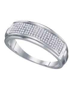 Mens Diamond Ring 0.25CTW DIAMOND MICRO PAVE MENS BAND 925 925-Sterling