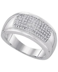 Mens Diamond Ring 0.17CT-DIA MICRO-PAVE MENS BAND 925 925-Sterling