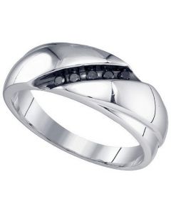 Mens Diamond Ring 0.13CT-DIA Wedding MENS BAND 925 925-Sterling