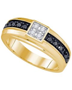 Mens Diamond Ring 0.49CT-DIA MENS BAND 10KT Yellow Gold