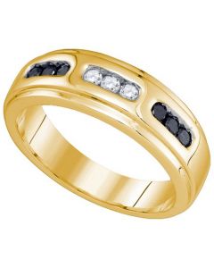 Mens Diamond Ring 0.36CT-DIA MENS BAND 10KT Yellow Gold