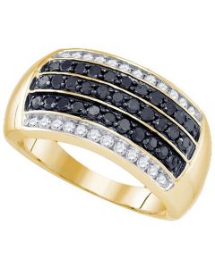 Mens Diamond Ring 1.01CT-DIA Wedding RING 10KT Yellow Gold