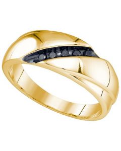 Mens Diamond Ring 0.12CT-DIA Wedding MENS BAND 10KT Yellow Gold