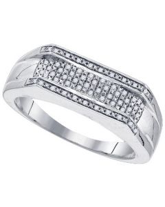 Mens Diamond Ring 0.16CTW-DIA MICRO-PAVE MENS RING 925 925-Sterling