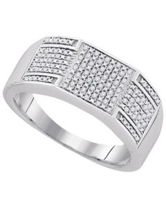 Mens Diamond Ring 0.23CTW-DIA MICRO-PAVE MENS RING 925 925-Sterling