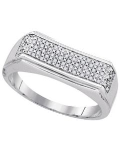 Mens Diamond Ring 0.16CTW-DIA MICRO-PAVE MENS RING 925 925-Sterling