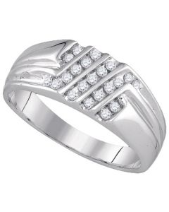 Mens Diamond Ring 0.25CTW-DIA Wedding RING 10KT White Gold