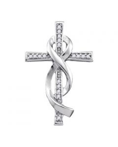 diamond infinity cross pendant white gold 0.09ct 10K 2.23gms infinite love