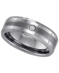 Mens Diamond Ring DIAMOND TUNGSTEN BAND-S9 Tungsten Wedding Ring