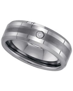 Mens Diamond Ring DIAMOND TUNGSTEN BAND-S10 Tungsten Wedding Ring