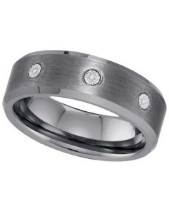 Mens Diamond Ring DIAMOND TUNGSTEN BAND-S9 Tungsten Wedding Ring