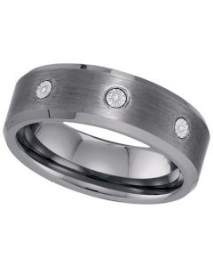 Mens Diamond Ring DIAMOND TUNGSTEN BAND-S12 Tungsten Wedding Ring