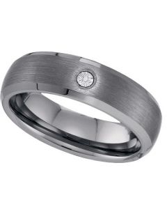 Mens Diamond Ring DIAMOND TUNGSTEN BAND Tungsten Wedding Ring