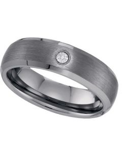 Mens Diamond Ring DIAMOND TUNGSTEN BAND-S9 Tungsten Wedding Ring