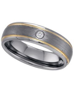 Mens Diamond Ring DIAMOND TUNGSTEN BAND Tungsten Wedding Ring