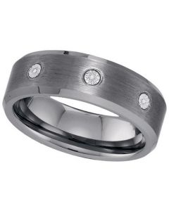Mens Diamond Ring DIAMOND TUNGSTEN BAND-S8 Tungsten Wedding Ring