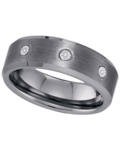 Mens Diamond Ring DIAMOND TUNGSTEN BAND-S8.5 Tungsten Wedding Ring