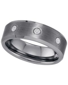 Mens Diamond Ring DIAMOND TUNGSTEN BAND-S9.5 Tungsten Wedding Ring