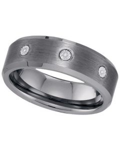 Mens Diamond Ring DIAMOND TUNGSTEN BAND-S11.5 Tungsten Wedding Ring