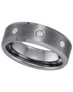 Mens Diamond Ring DIAMOND TUNGSTEN BAND-S12.5 Tungsten Wedding Ring
