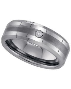 Mens Diamond Ring DIAMOND TUNGSTEN BAND-S10.5 Tungsten Wedding Ring