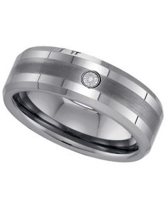 Mens Diamond Ring DIAMOND TUNGSTEN BAND-S11.5 Tungsten Wedding Ring