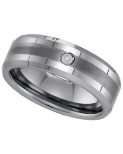 Mens Diamond Ring DIAMOND TUNGSTEN BAND-S13 Tungsten Wedding Ring