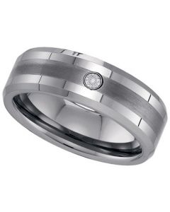 Mens Diamond Ring DIAMOND TUNGSTEN BAND-S14 Tungsten Wedding Ring