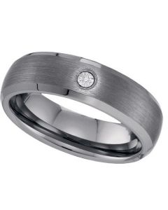 Mens Diamond Ring DIAMOND TUNGSTEN BAND-S9.5 Tungsten Wedding Ring