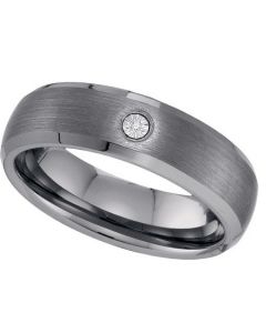 Mens Diamond Ring DIAMOND TUNGSTEN BAND-S10.5 Tungsten Wedding Ring