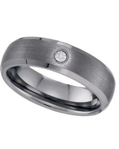 Mens Diamond Ring DIAMOND TUNGSTEN BAND-S13.5 Tungsten Wedding Ring