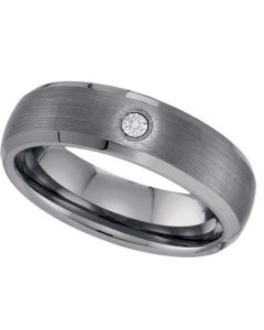 Mens Diamond Ring DIAMOND TUNGSTEN BAND-S8.5 Tungsten Wedding Ring