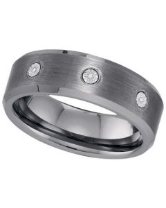 Mens Diamond Ring DIAMOND TUNGSTEN BAND-S14 Tungsten Wedding Ring