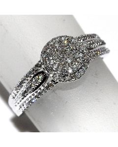 0.25ct real Diamond Engagement wedding ring Halo round top 8mm wide vintage new