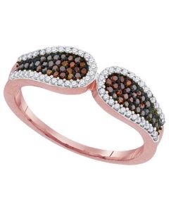 Brown diamond Rose gold fashion ring Angel wings 0.5ct Cognac band