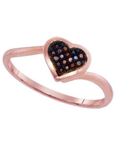 Rose gold heart ring engagement fashion ring 0.05ct 10K fashoin ring