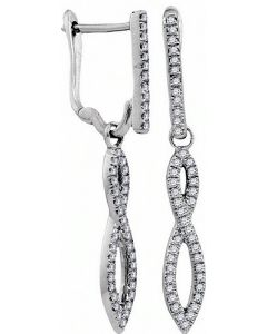 Infinity Diamond earrings dangle earrings White Gold 0.25ct 10K 