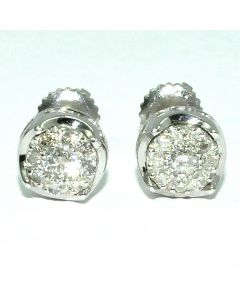 Diamond Stud Earrings large 7mm Screw back 0.27ct w 1ct Solitaire look 925 new