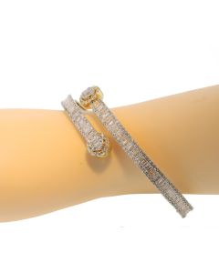  Baguette and round 8.3ctw Diamond Bangle 10k yellow Bracelet